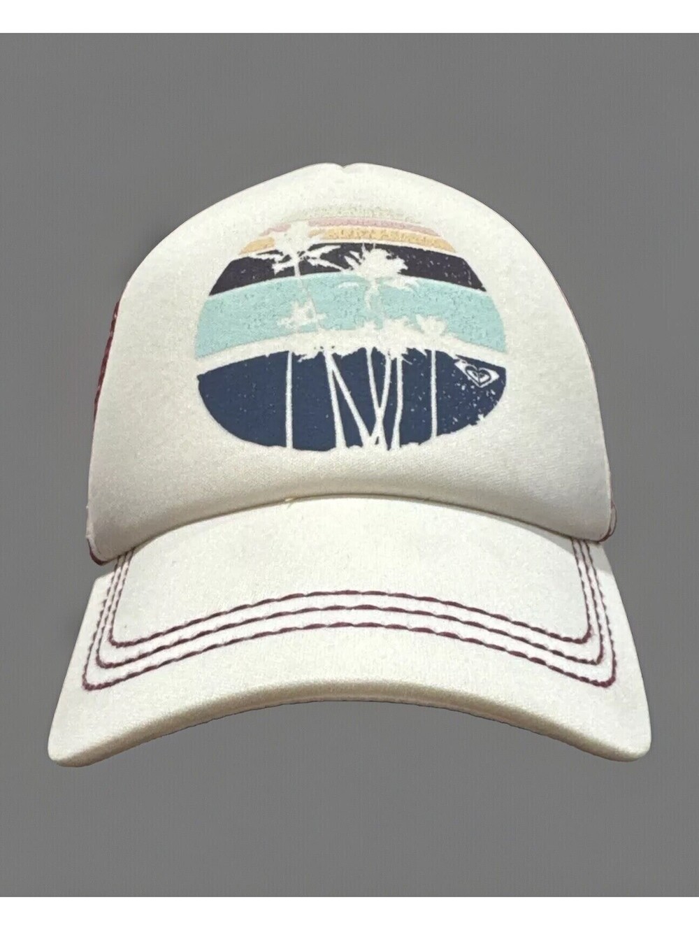 Roxy Beach Scene Palm Trees Caribbean Ocean Island Spring Party Baseball Cap